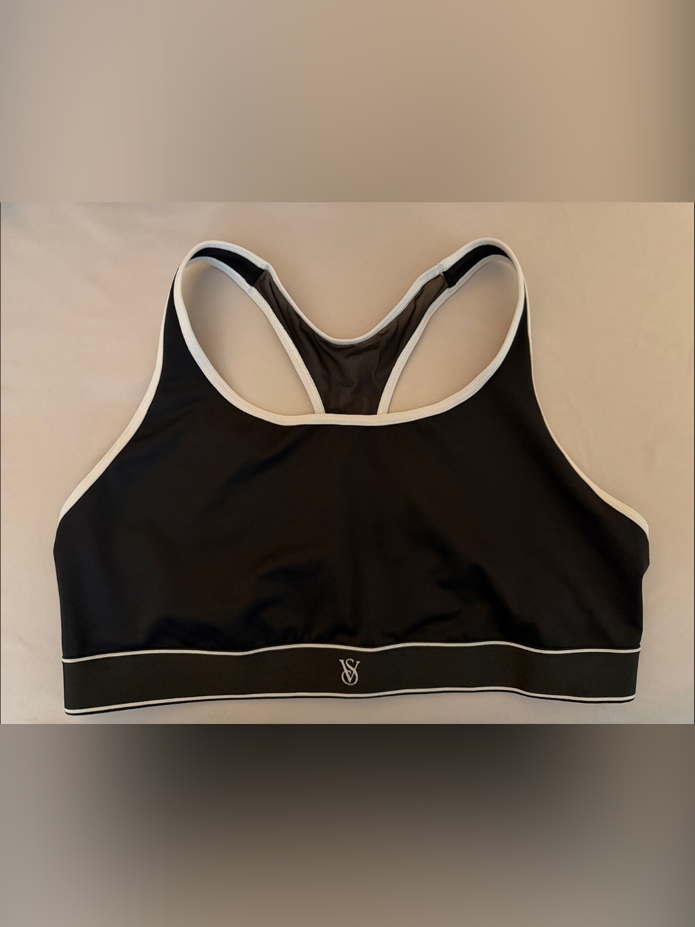 Victoria's Secret Black Sports Bra with White Trim